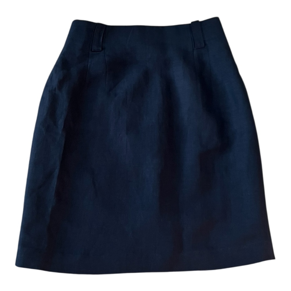 The Limited Navy Blue Linen Blend Pencil Skirt | Size 8